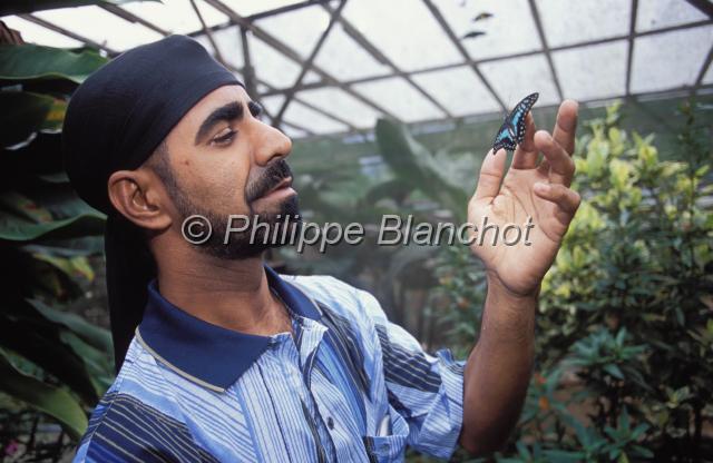 malaisie 24.JPG - Malaisien d'origine indienne dans une serre à papillonsPenangMalaisie